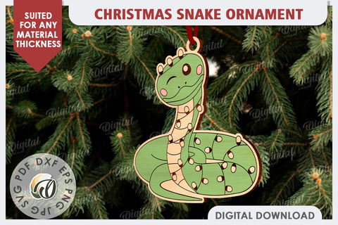 Christmas Snake Ornament Laser Cut. Christmas Ornament SVG SVG Evgenyia Guschina 
