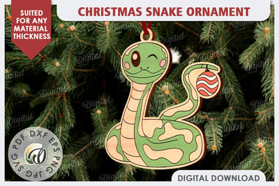 Christmas Snake Ornament Laser Cut. Christmas Ornament SVG SVG Evgenyia Guschina 