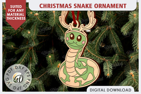 Christmas Snake Ornament Laser Cut. Christmas Ornament SVG SVG Evgenyia Guschina 