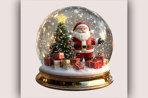 Christmas Snow Globe Clipart Bundle. Sublimation SVGArt 
