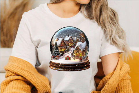 Christmas Snow Globe Clipart Bundle. Sublimation SVGArt 