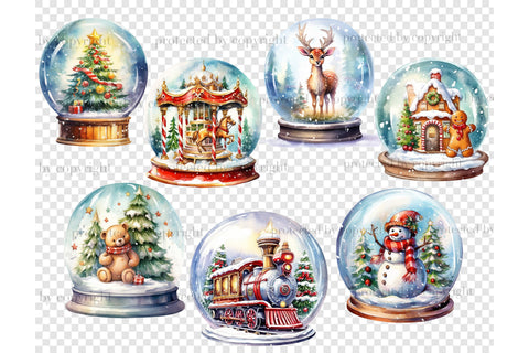 Christmas Snow Globe PNG | Christmas Ball Clip Art Set SVG GlamArtZhanna 