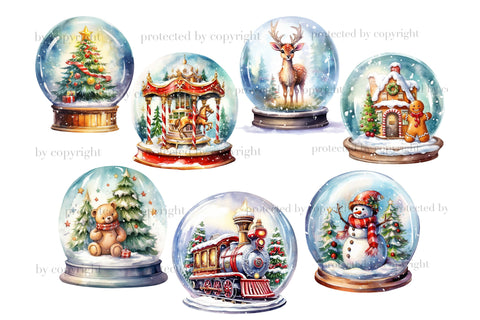 Christmas Snow Globe PNG | Christmas Ball Clip Art Set SVG GlamArtZhanna 