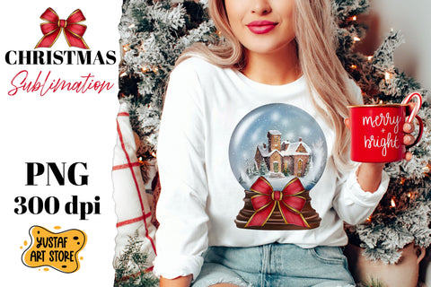Christmas snow globe sublimation bundle. 8 christmas clipart Sublimation Yustaf Art Store 