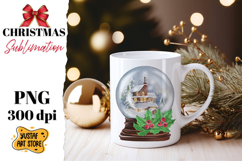 Christmas snow globe sublimation bundle. 8 christmas clipart Sublimation Yustaf Art Store 
