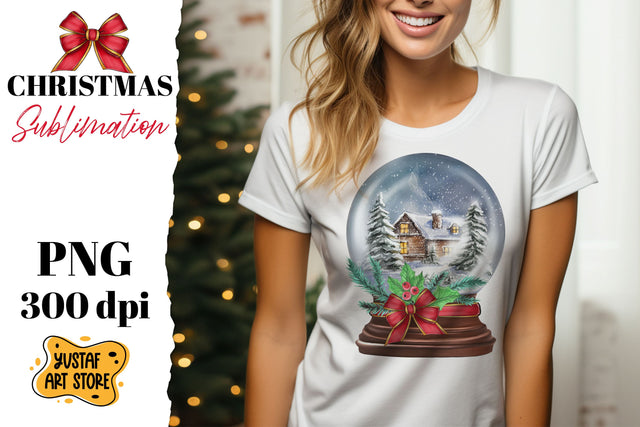 Christmas snow globe sublimation. Christmas house design Sublimation Yustaf Art Store 