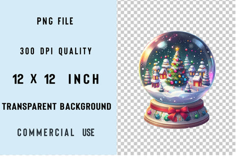 Christmas Snow Globe Sublimation Clipart Bundle Sublimation SVGArt 