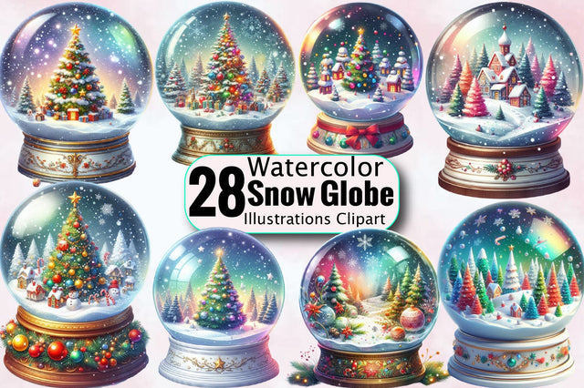 Christmas Snow Globe Sublimation Clipart Bundle Sublimation SVGArt 