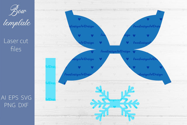 Christmas snowflake bow svg, 3d decoration, Hair bow template 3D Paper AnastasiyaArtDesign 
