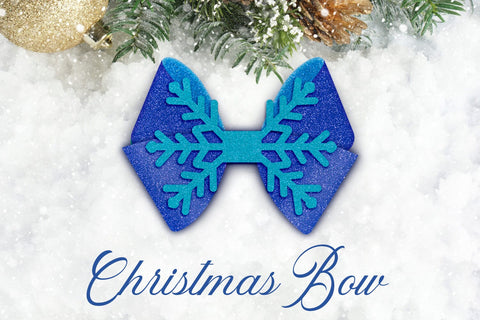 Christmas snowflake bow svg, 3d decoration, Hair bow template 3D Paper AnastasiyaArtDesign 