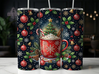 Christmas Snowflake Cocoa Mug 20oz Tumbler, Christmas Snowflake, Cocoa Mug, Snowflake Tumbler, Christmas Tumbler, Cocoa Tumbler, Holiday Tumbler, Tumbler Wrap Sublimation SvggirlplusArt 