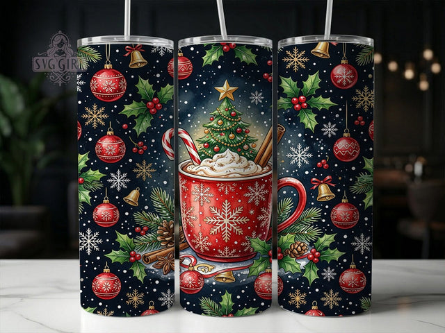 Christmas Snowflake Cocoa Mug 20oz Tumbler, Christmas Snowflake, Cocoa Mug, Snowflake Tumbler, Christmas Tumbler, Cocoa Tumbler, Holiday Tumbler, Tumbler Wrap Sublimation SvggirlplusArt 