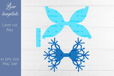 Christmas snowflake hair bow svg, 3d Winter decoration template 3D Paper AnastasiyaArtDesign 