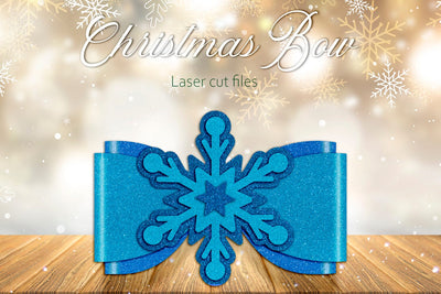 Christmas snowflake hair bow template svg, Christmas decoration 3D Paper AnastasiyaArtDesign 