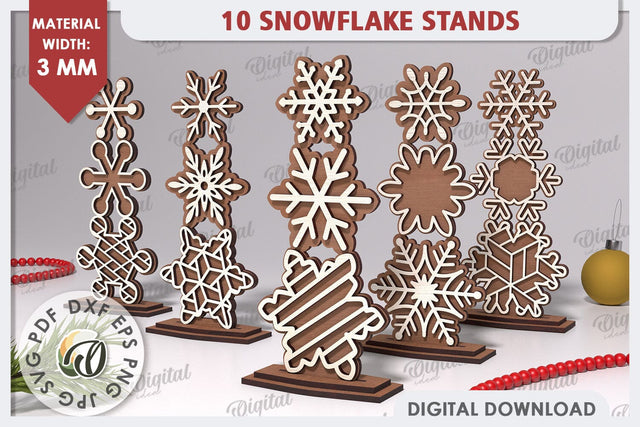 Christmas Snowflake Laser Cut Bundle. Christmas Decor SVG SVG Evgenyia Guschina 
