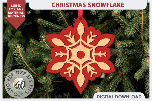 Christmas Snowflake Laser Cut. Christmas Ornament SVG SVG Evgenyia Guschina 