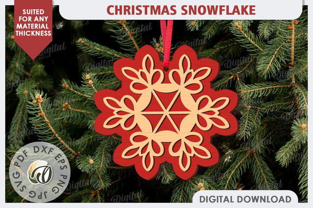 Christmas Snowflake Laser Cut. Christmas Ornament SVG SVG Evgenyia Guschina 