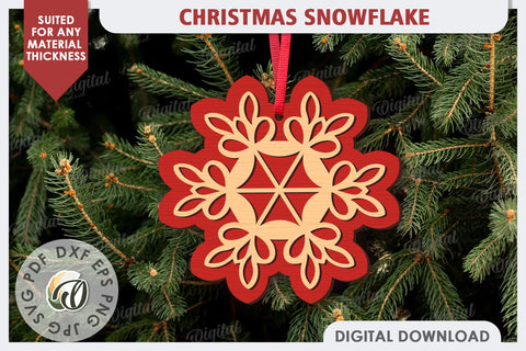 Christmas Snowflake Laser Cut. Christmas Ornament SVG SVG Evgenyia Guschina 