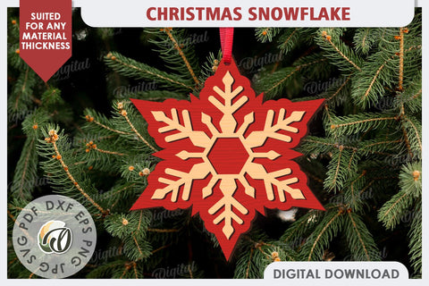 Christmas Snowflake Laser Cut. Christmas Ornament SVG SVG Evgenyia Guschina 