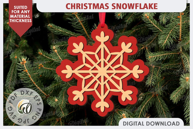 Christmas Snowflake Laser Cut. Christmas Ornament SVG SVG Evgenyia Guschina 