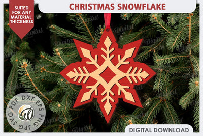Christmas Snowflake Laser Cut. Christmas Ornament SVG SVG Evgenyia Guschina 