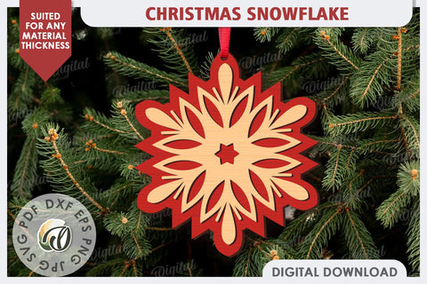 Christmas Snowflake Laser Cut. Christmas Ornament SVG SVG Evgenyia Guschina 