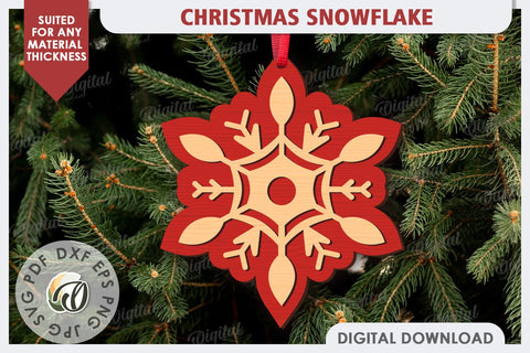 Christmas Snowflakes Laser Cut Bundle. Christmas Ornaments SVG Evgenyia Guschina 