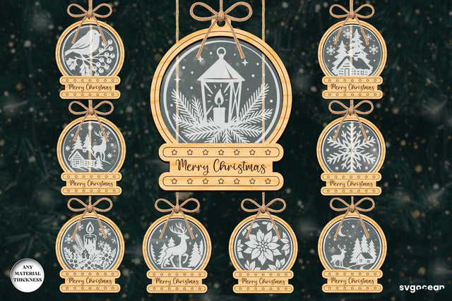 Christmas Snowglobe Ornaments SVG Bundle SVG SvgOcean 