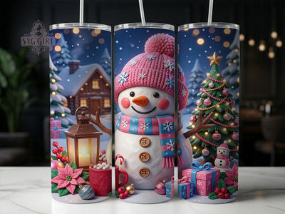 Christmas Snowman 20oz Tumbler, Christmas Snowman, Snowman Tumbler, Christmas Tumbler, Snowman Wrap PNG, Snowman Tumbler PNG, Winter Snowman PNG, Xmas Snowman PNG Sublimation SvggirlplusArt 