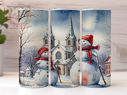 Christmas Snowman 20oz Tumbler Png, Straight & Tapered Tumbler Png, Vintage Snowman Tumbler Png, Digital Download PNG Sublimation Lara' s Designs 