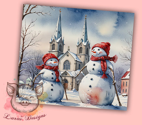 Christmas Snowman 20oz Tumbler Png, Straight & Tapered Tumbler Png, Vintage Snowman Tumbler Png, Digital Download PNG Sublimation Lara' s Designs 