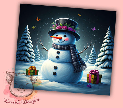 Christmas Snowman 20oz Tumbler Wrap, Christmas Snowman, Snowman Tumbler, 20oz Tumbler, Sublimation Wrap, Holiday Decor, Winter Gift, Festive Tumbler Sublimation Lara' s Designs 