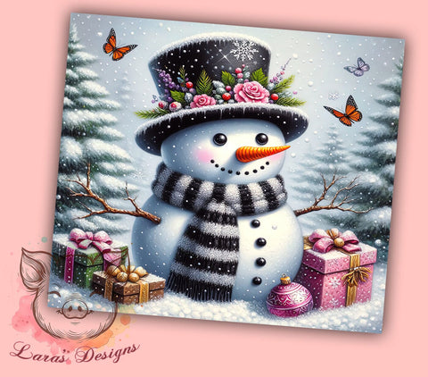 Christmas Snowman 20oz Tumbler Wrap, Christmas Snowman, Snowman Tumbler, 20oz Tumbler, Sublimation Wrap, Holiday Decor, Winter Gift, Festive Tumbler Sublimation Lara' s Designs 
