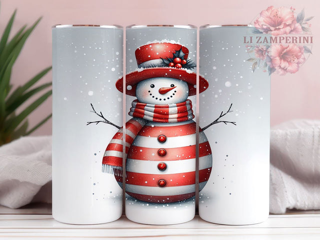 Christmas Snowman 20oz Tumbler Wrap PNG, Cute Snowman Tumbler Png, Straight & Tapered Tumbler Wrap, Instant Digital Download Sublimation Li Zamperini 