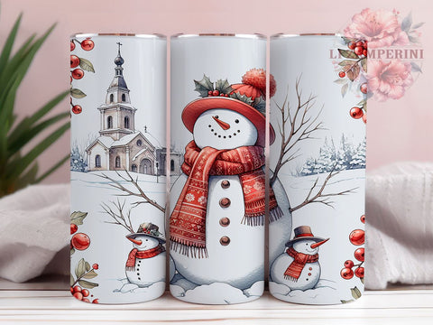 Christmas Snowman 20oz Tumbler Wrap PNG, Snowman Tumbler Png, Straight & Tapered Tumbler Wrap, Instant Digital Download Sublimation Li Zamperini 