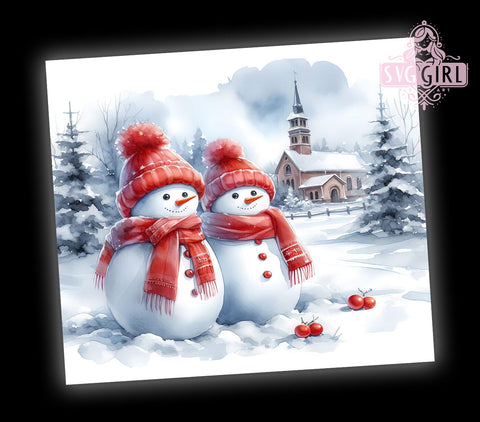Christmas Snowman 20oz Tumbler Wrap Sublimation Design, Straight Tapered Tumbler Wrap, Cute Snowmen Tumbler Png, Instant Digital Download Sublimation SvggirlplusArt 
