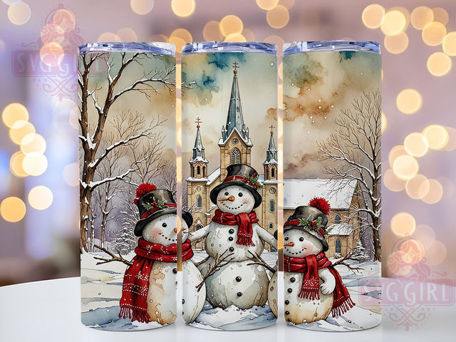 Christmas Snowman 20oz Tumbler Wrap Sublimation Design, Straight Tapered Tumbler Wrap, Vintage Winter Tumbler Png, Instant Digital Download Sublimation SvggirlplusArt 