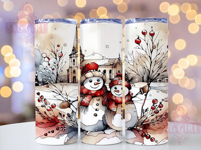 Christmas Snowman 20oz Tumbler Wrap Sublimation Design, Straight Tapered Tumbler Wrap, Vintage Winter Tumbler Png, Instant Digital Download Sublimation SvggirlplusArt 