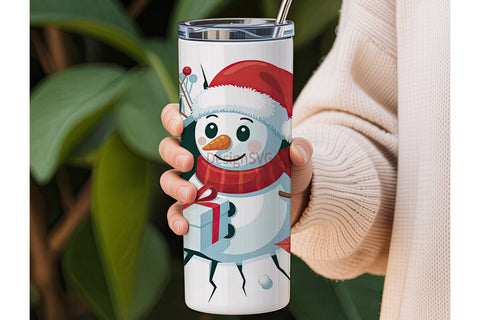 Christmas Snowman 20oz Tumbler Wrap Sublimation DesignSVG 