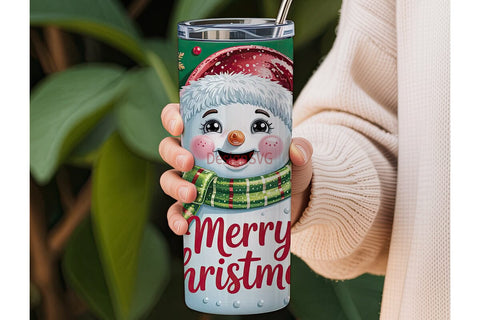 Christmas Snowman 20oz Tumbler Wrap Sublimation DesignSVG 