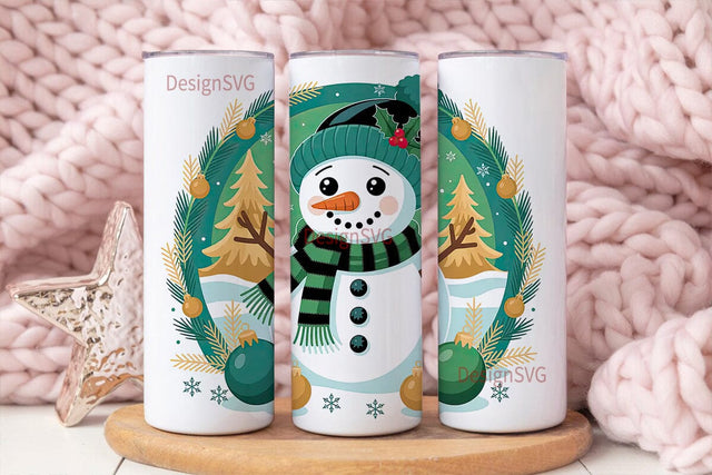 Christmas Snowman 20oz Tumbler Wrap Sublimation DesignSVG 