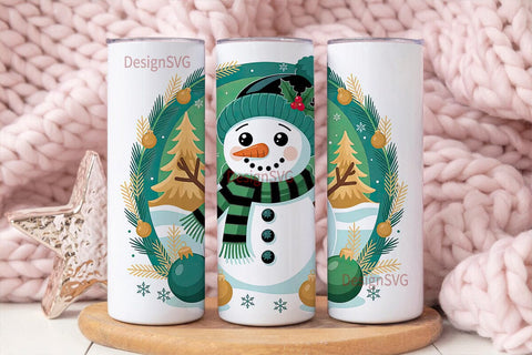 Christmas Snowman 20oz Tumbler Wrap Sublimation DesignSVG 