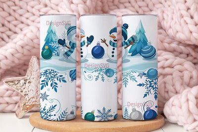 Christmas Snowman 20oz Tumbler Wrap Sublimation DesignSVG 