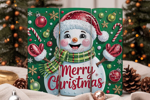 Christmas Snowman 20oz Tumbler Wrap Sublimation DesignSVG 