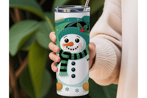 Christmas Snowman 20oz Tumbler Wrap Sublimation DesignSVG 