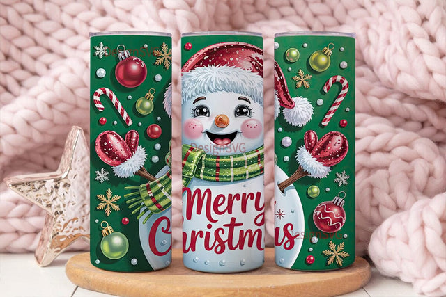 Christmas Snowman 20oz Tumbler Wrap Sublimation DesignSVG 