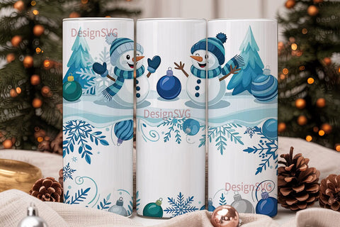 Christmas Snowman 20oz Tumbler Wrap Sublimation DesignSVG 