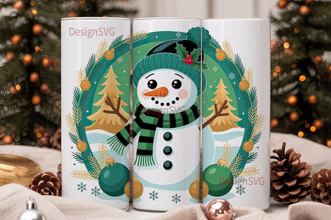 Christmas Snowman 20oz Tumbler Wrap Sublimation DesignSVG 