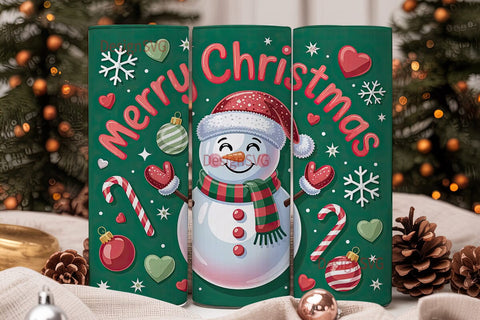 Christmas Snowman 20oz Tumbler Wrap Sublimation DesignSVG 