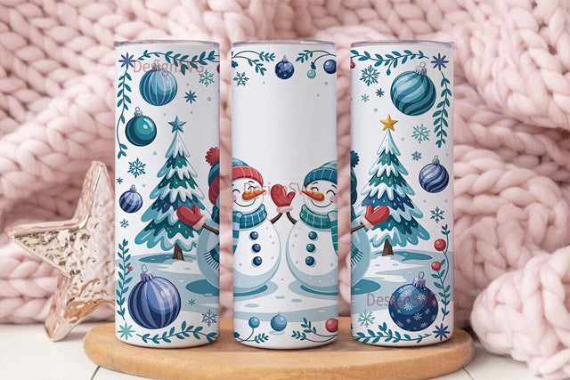 Christmas Snowman 20oz Tumbler Wrap Sublimation DesignSVG 